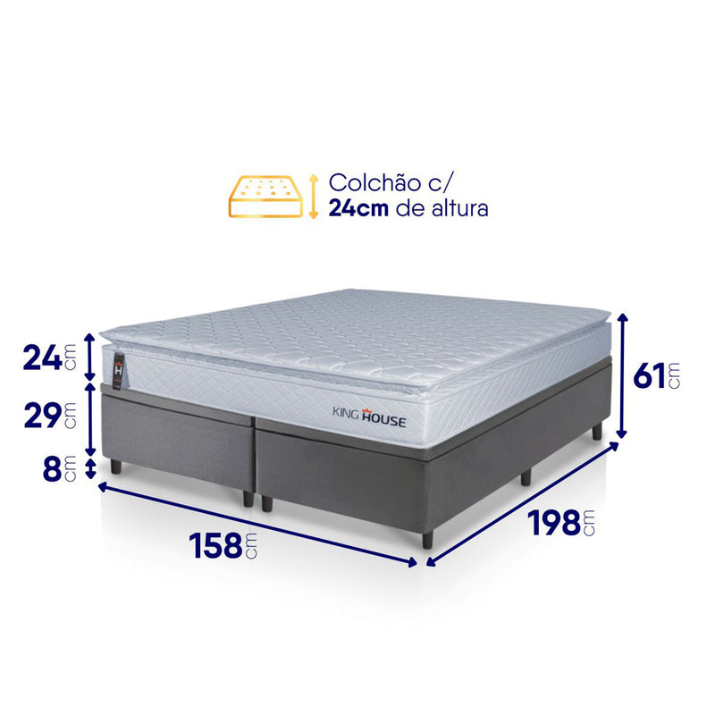 Cama Box Baú Luanda Espuma D28 Queen 158x198 King House