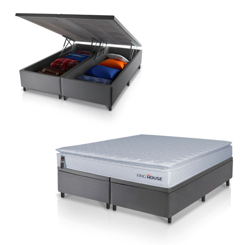 Cama Box Baú Luanda Espuma D28 Queen 158x198 King House