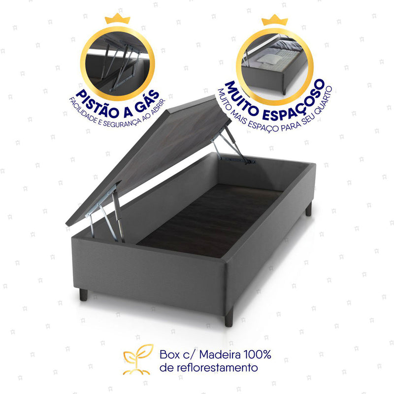 Cama Box Baú Luanda Espuma D28 Solteiro 88x188 King House
