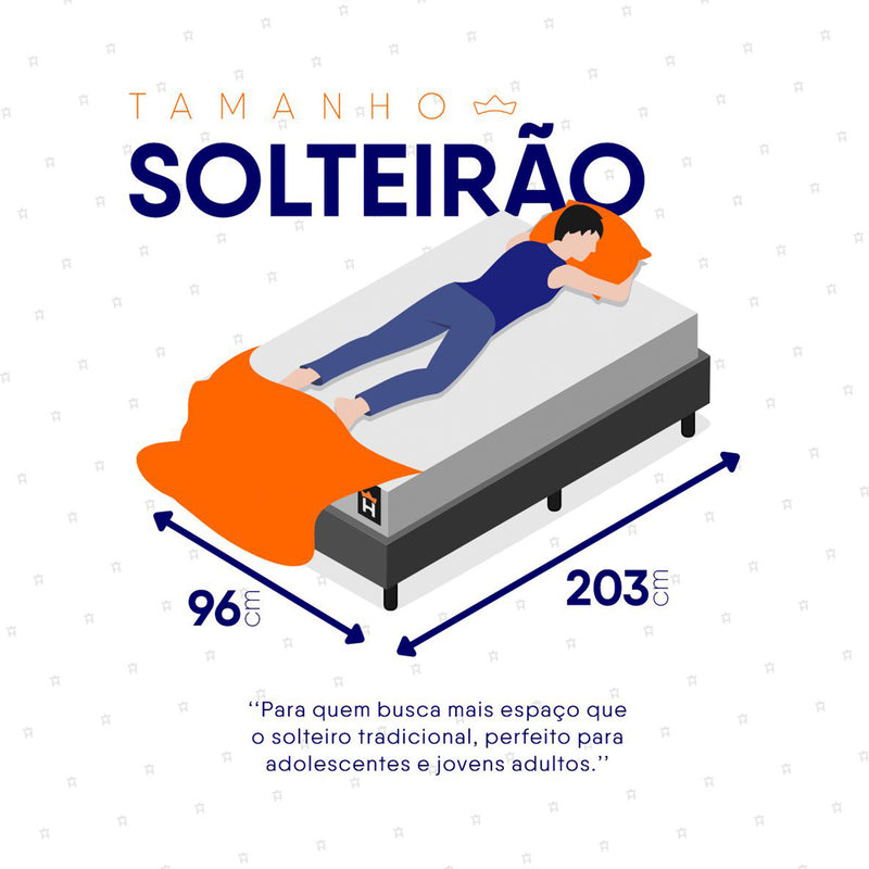 Cama Box Baú Luanda Espuma D28 Solteirão 96x203 King House