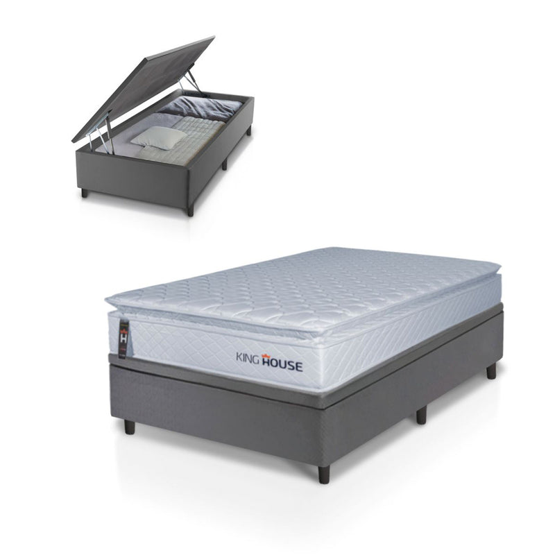 Cama Box Baú Luanda Espuma D28 Solteirão 96x203 King House