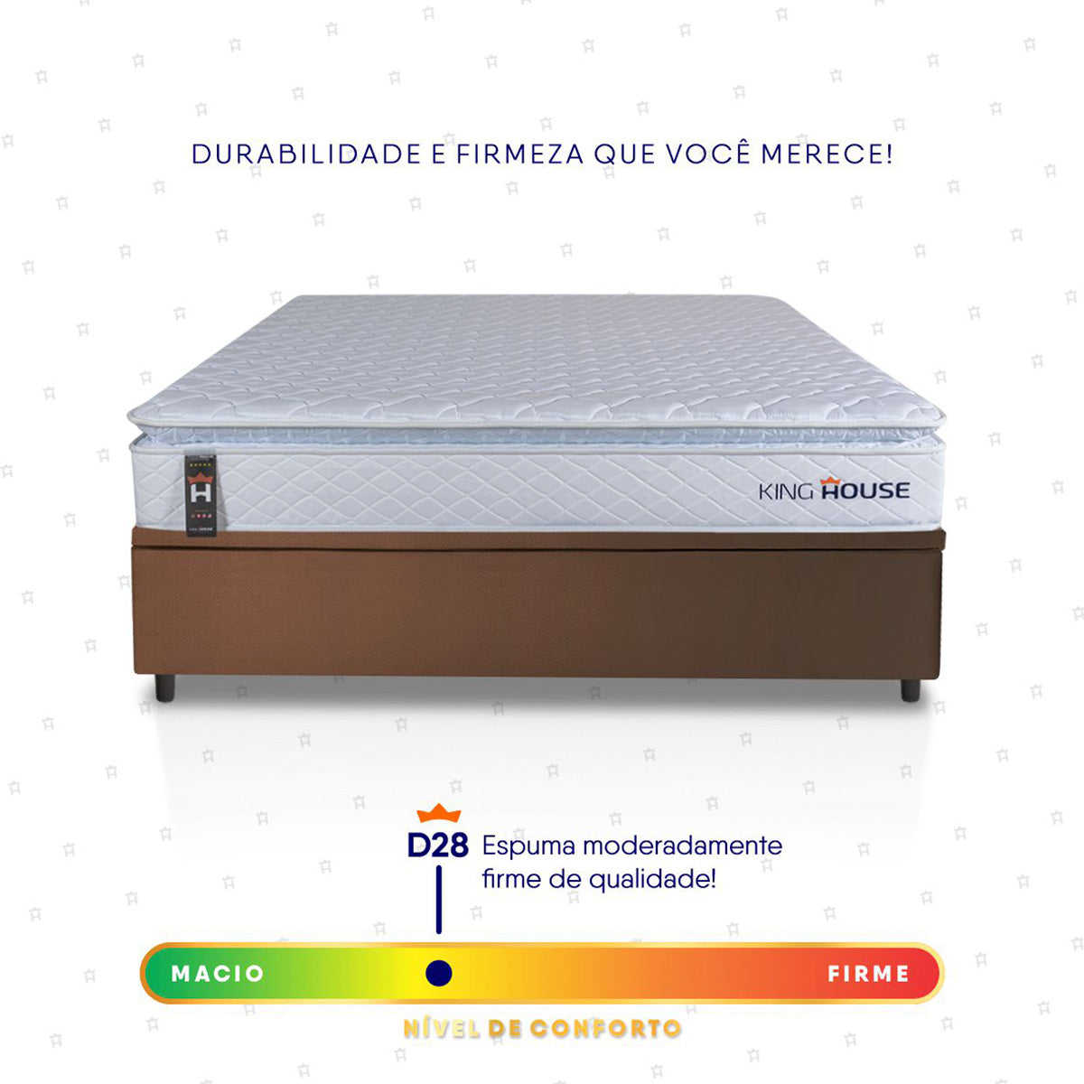 Cama Box Baú Luanda Espuma D28 Casal 138x188 King House