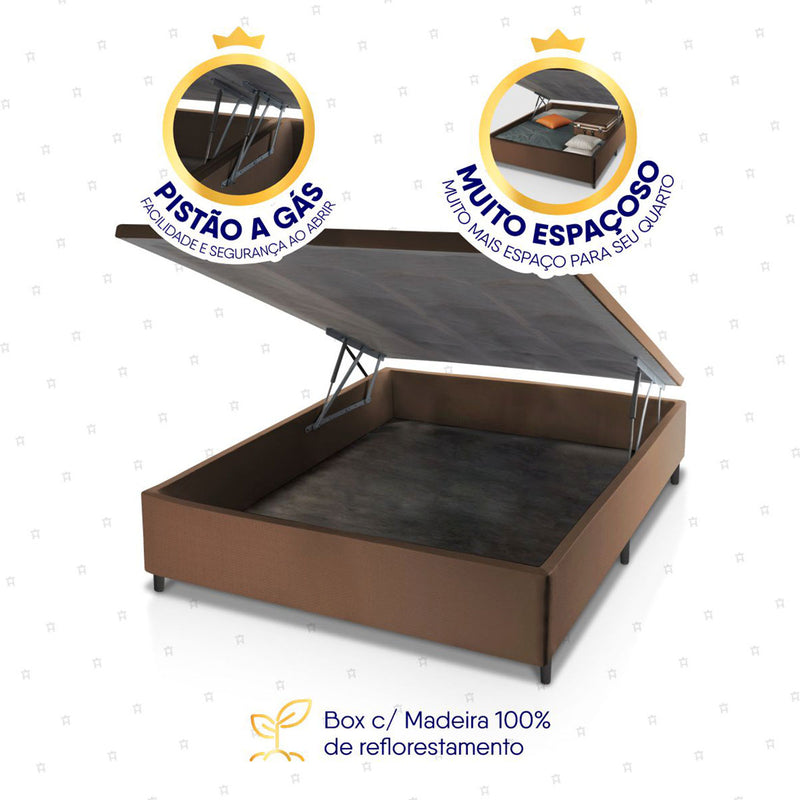 Cama Box Baú Luanda Espuma D28 Casal 138x188 King House