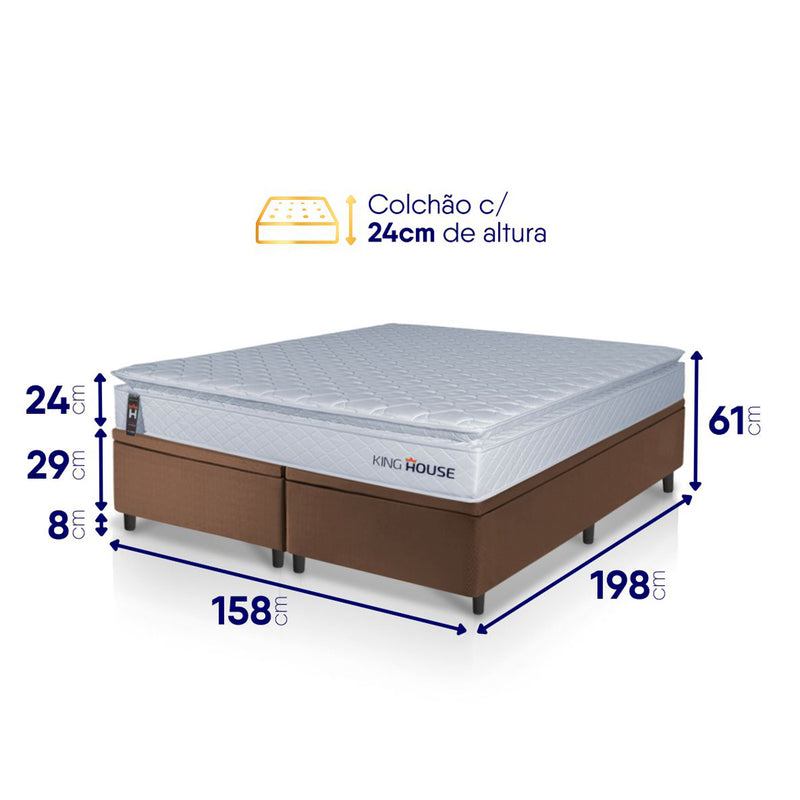 Cama Box Baú Luanda Espuma D28 Queen 158x198 King House