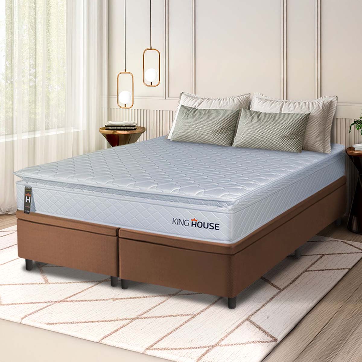 Cama Box Baú Luanda Espuma D28 King 193x203 King House