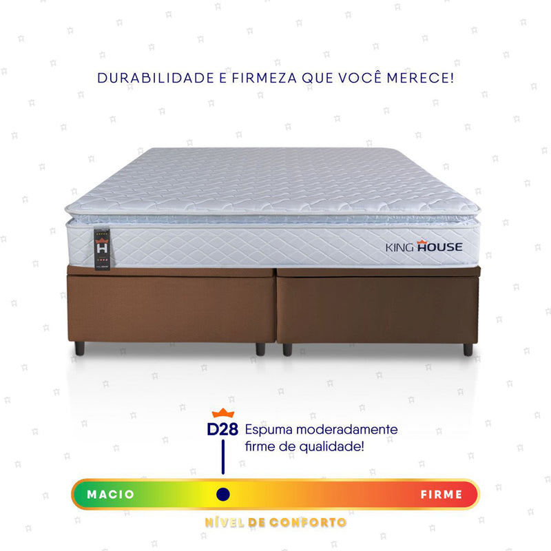 Cama Box Baú Luanda Espuma D28 King 193x203 King House