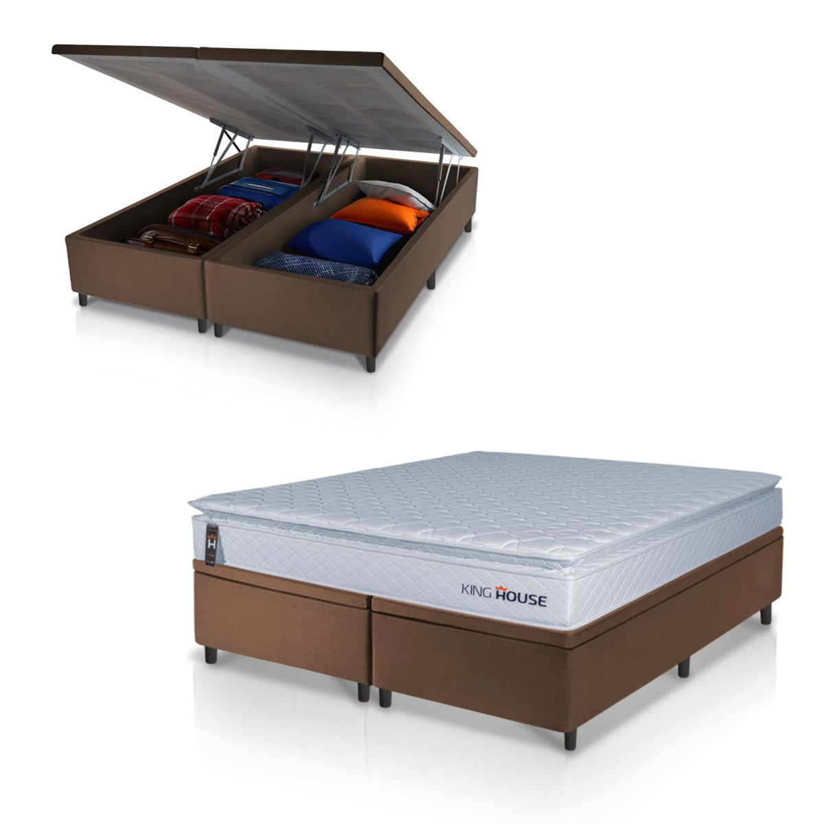 Cama Box Baú Luanda Espuma D28 King 193x203 King House