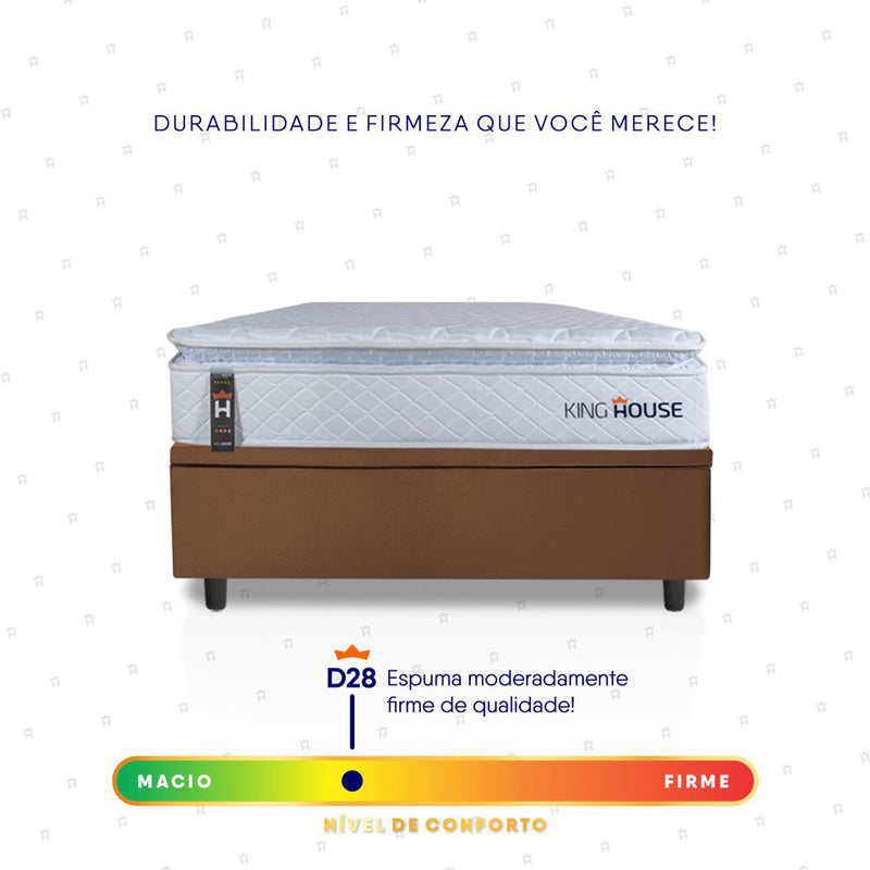 Cama Box Baú Luanda Espuma D28 Solteiro 88x188 King House