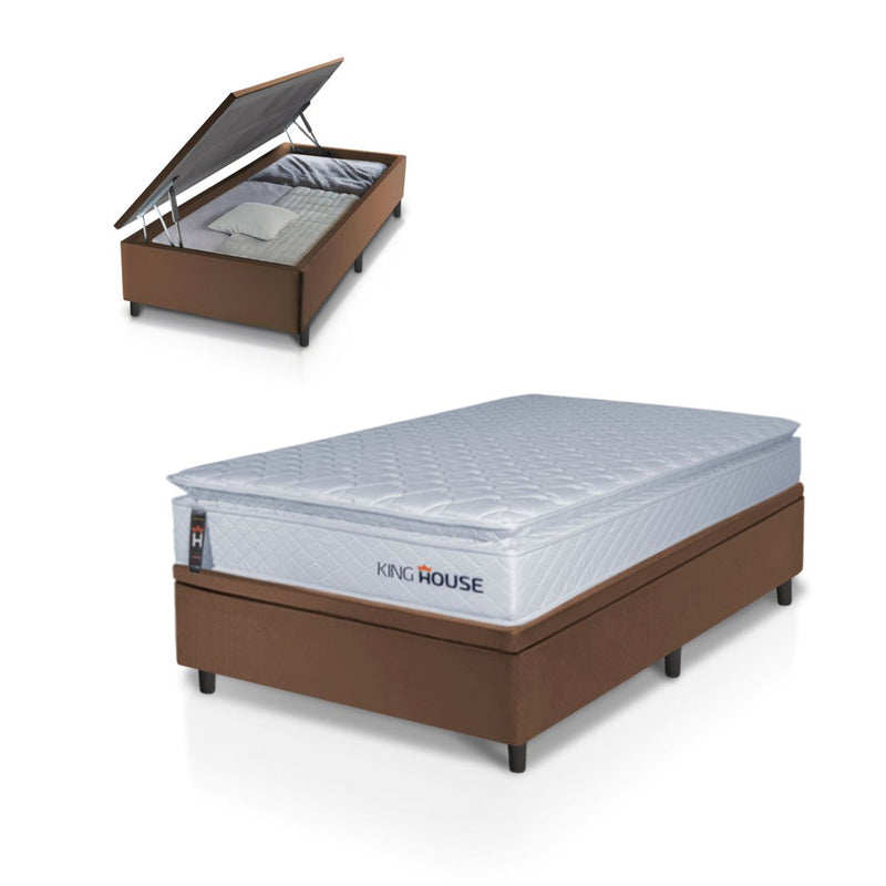 Cama Box Baú Luanda Espuma D28 Solteirão 96x203 King House