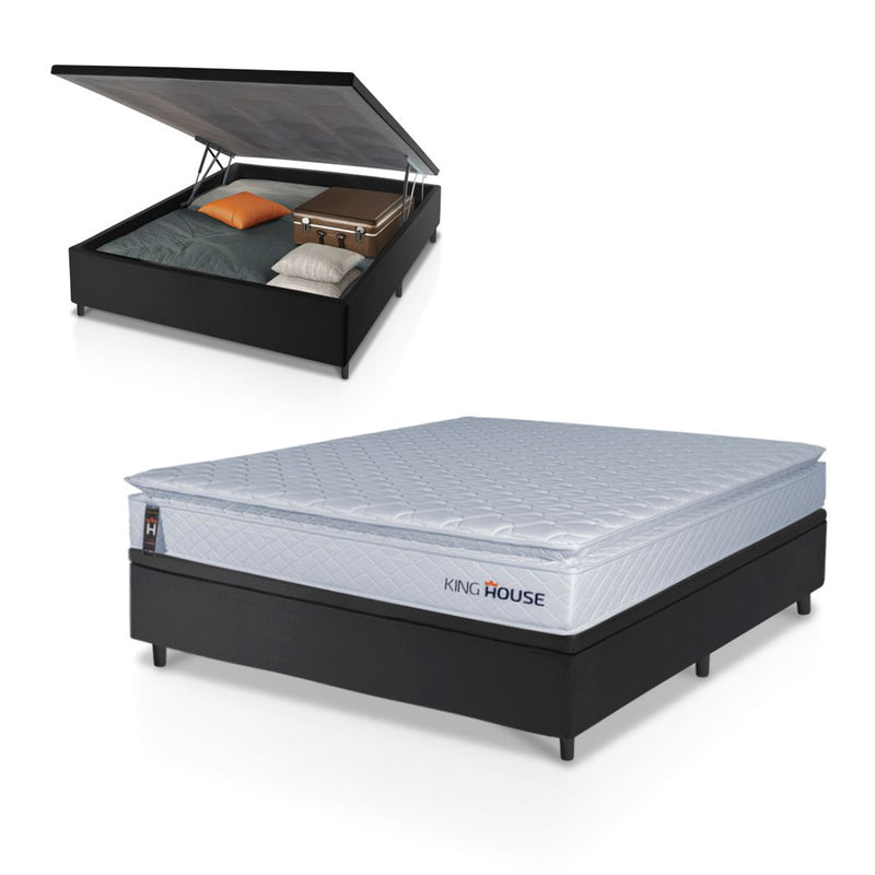 Cama Box Baú Luanda Espuma D28 Casal 138x188 King House
