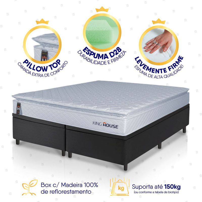 Cama Box Baú Luanda Espuma D28 Queen 158x198 King House