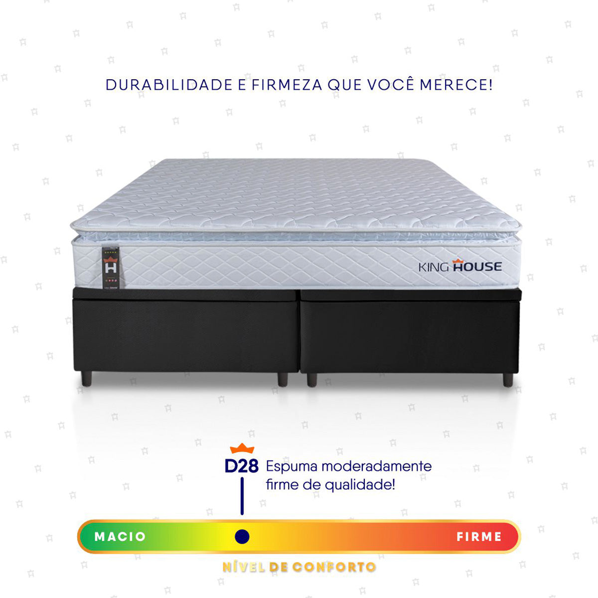 Cama Box Baú Luanda Espuma D28 King 193x203 Preto King House