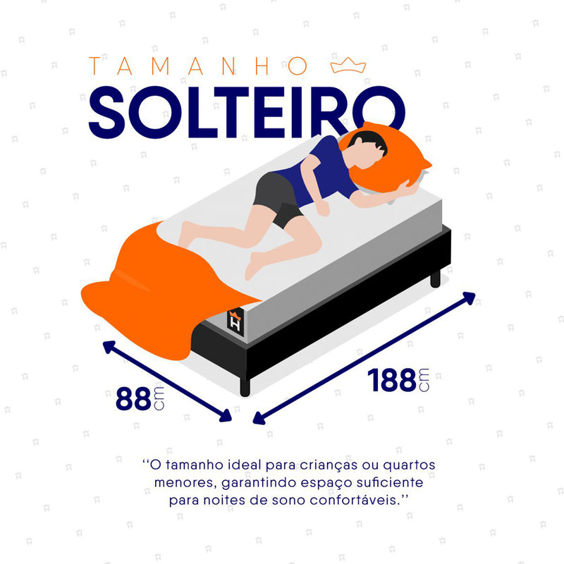 Cama Box Baú Luanda Espuma D28 Solteiro 88x188 King House