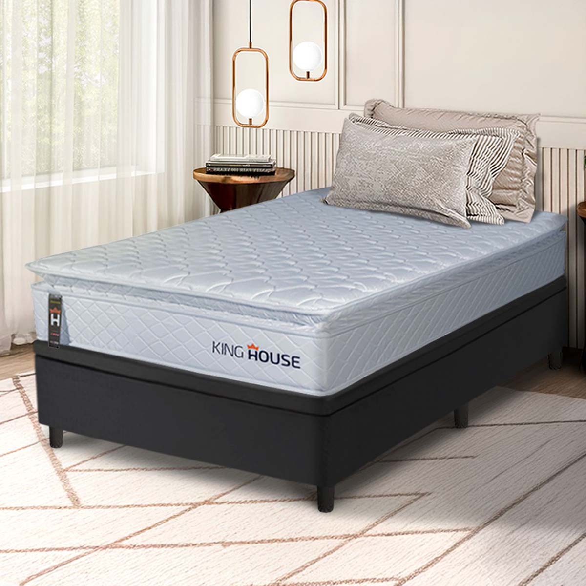 Cama Box Baú Luanda Espuma D28 Solteirão 96x203 King House
