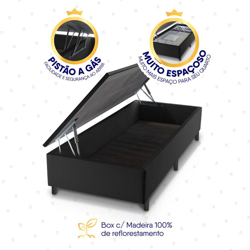 Cama Box Baú Luanda Espuma D28 Solteirão 96x203 King House
