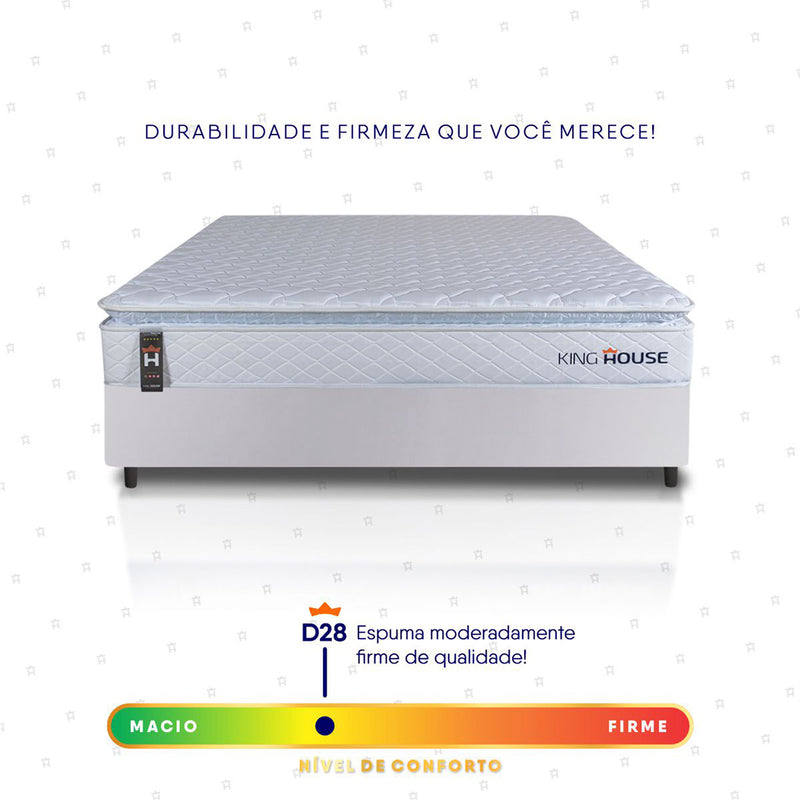 Cama Box Luanda Espuma D28 Casal 138x188 Branco King House