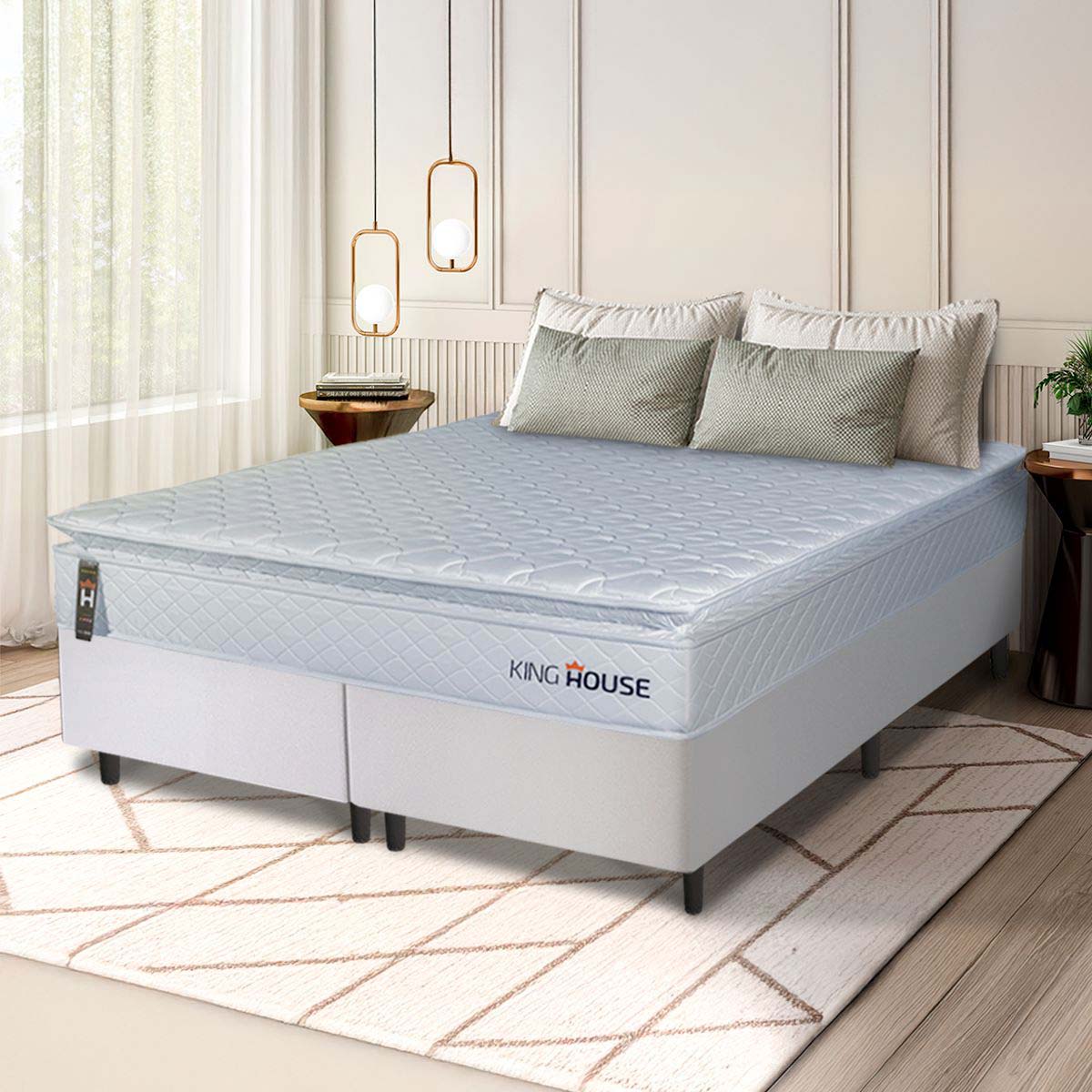 Cama Box Luanda Espuma D28 Queen 158x198 Branco King House