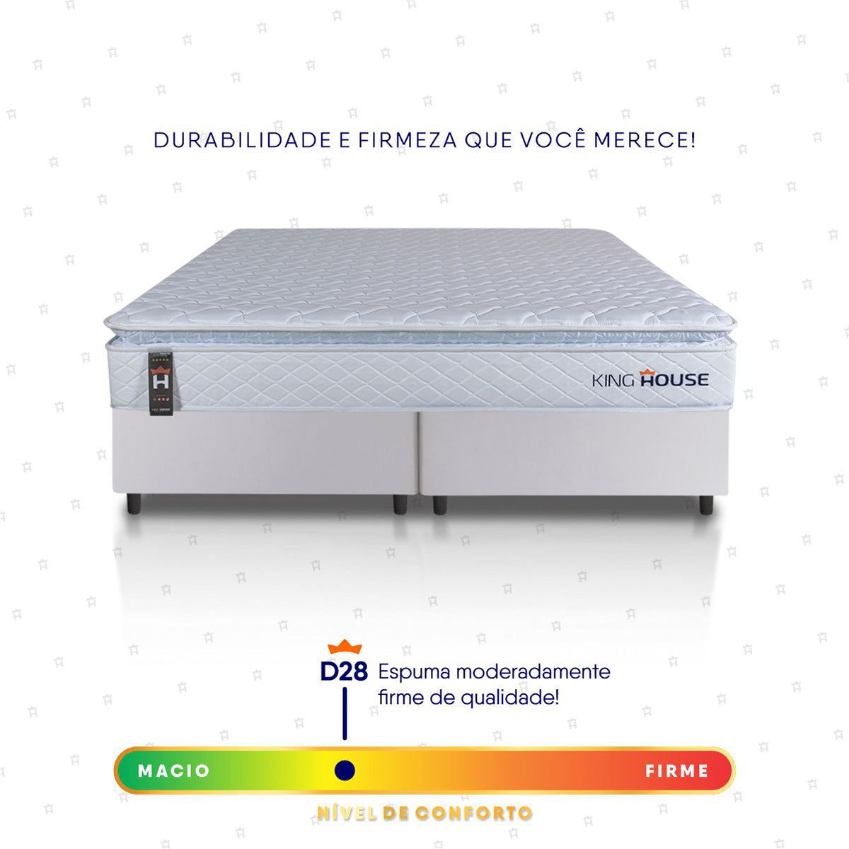 Cama Box Luanda Espuma D28 Queen 158x198 Branco King House