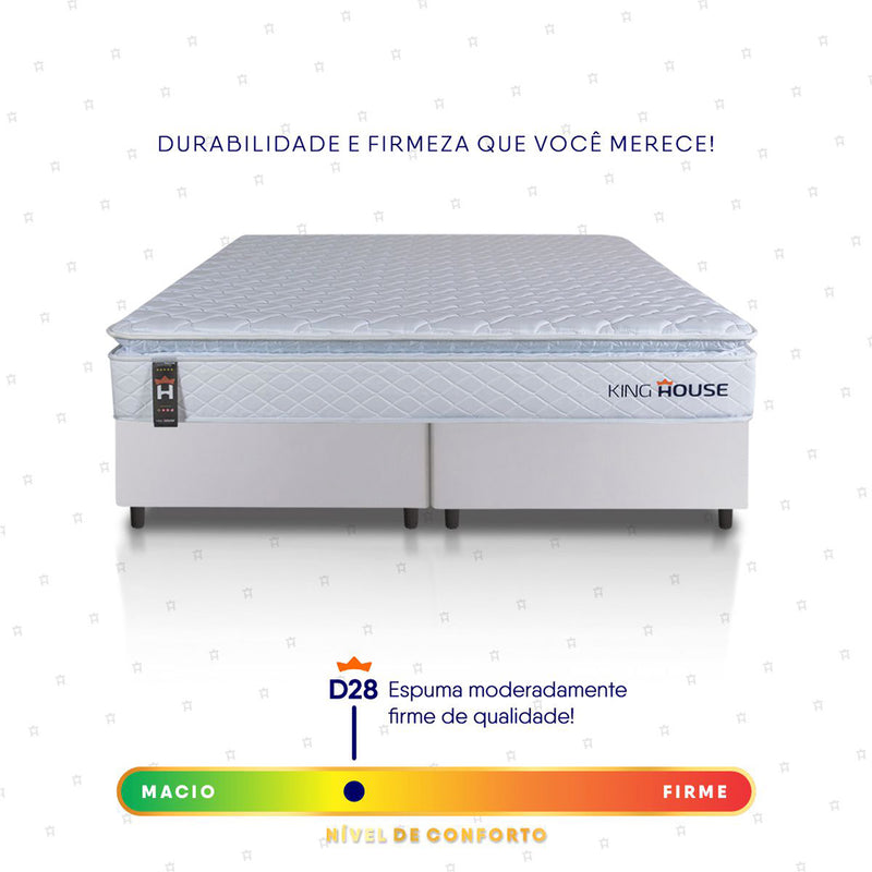Cama Box Luanda Espuma D28 Queen 158x198 Branco King House