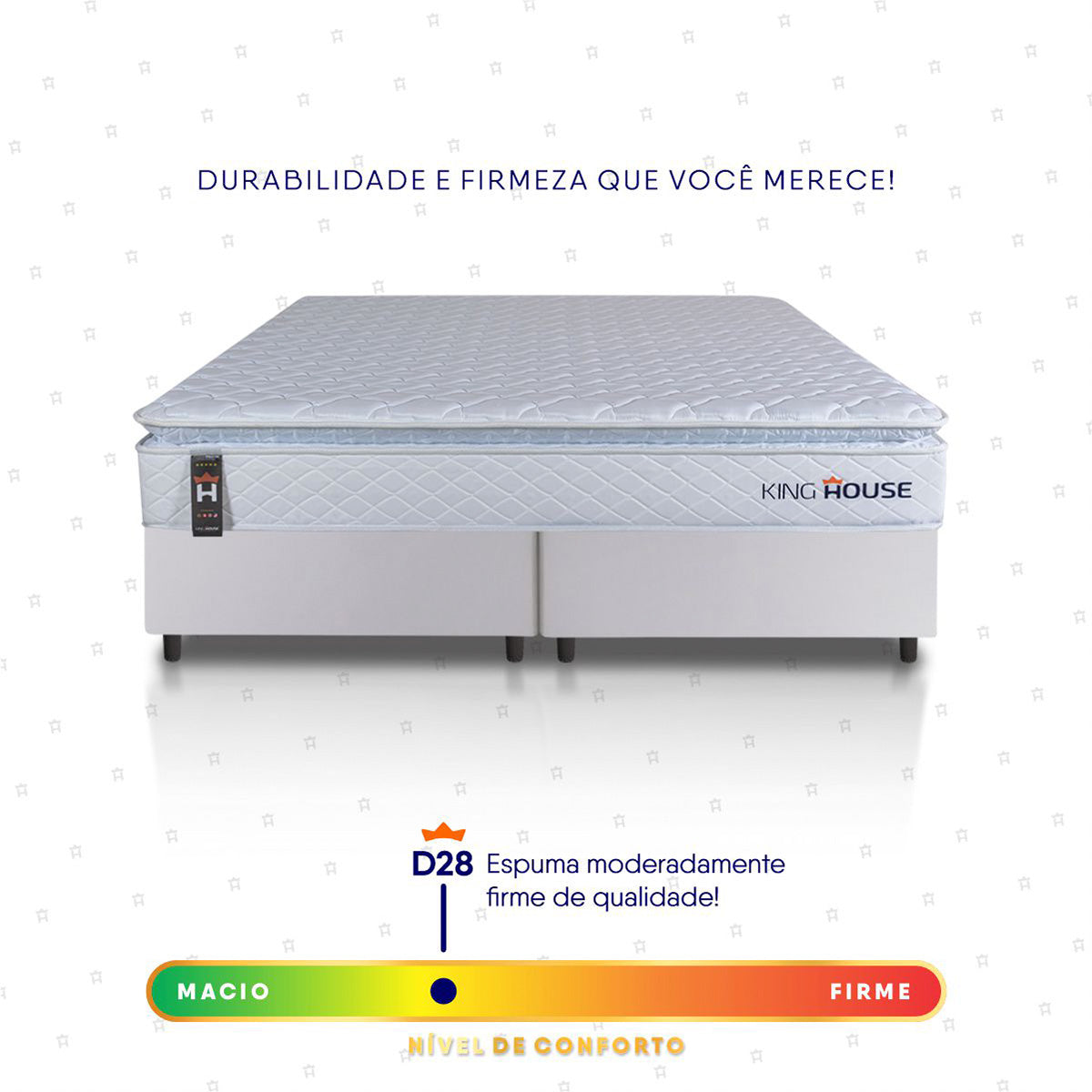 Cama Box Luanda Espuma D28 King 193x203 Branco King House