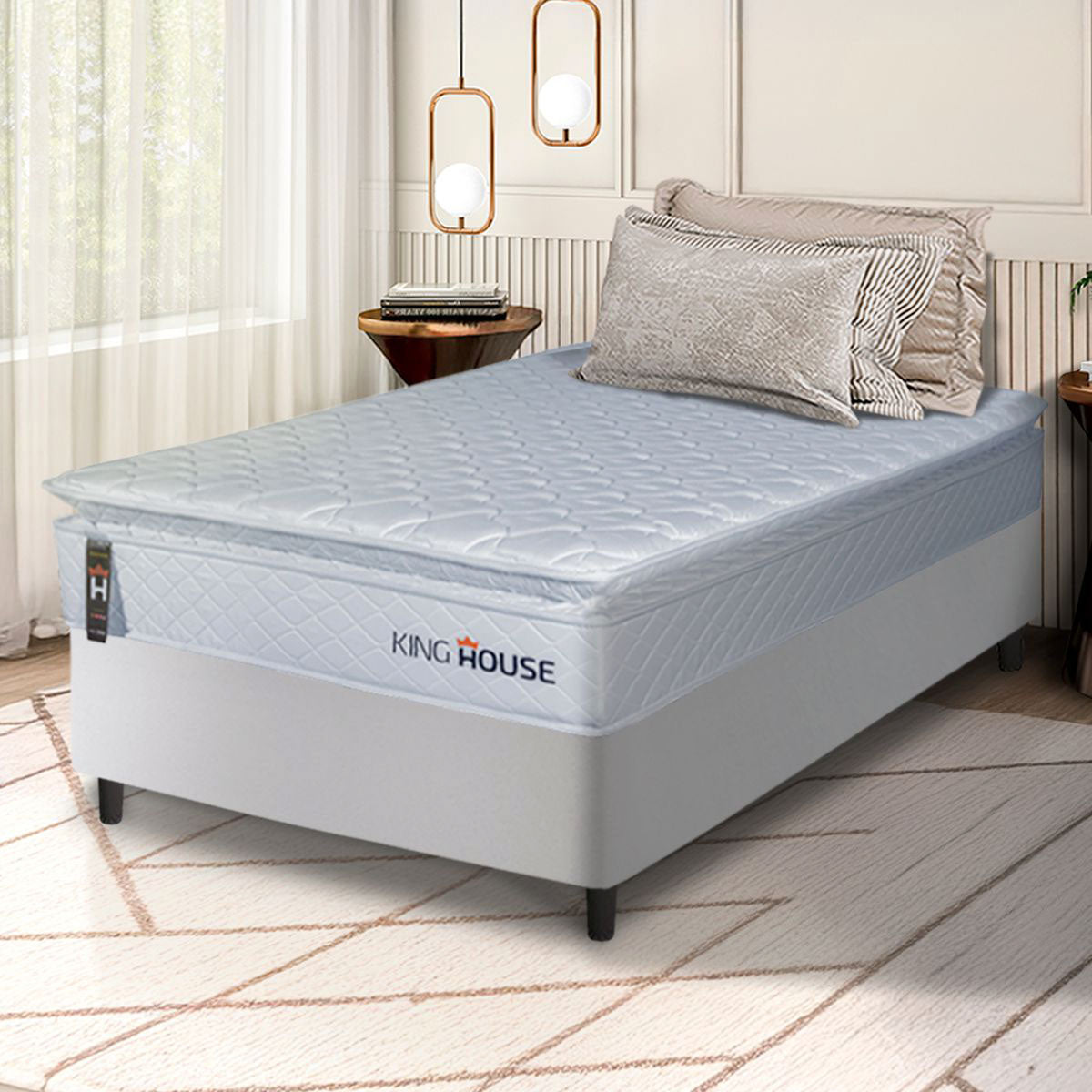 Cama Box Luanda Espuma D28 Solteiro 88x188 Branco King House