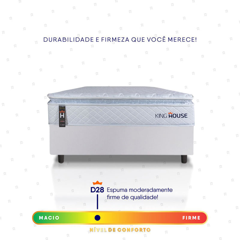 Cama Box Luanda Espuma D28 Solteiro 88x188 Branco King House