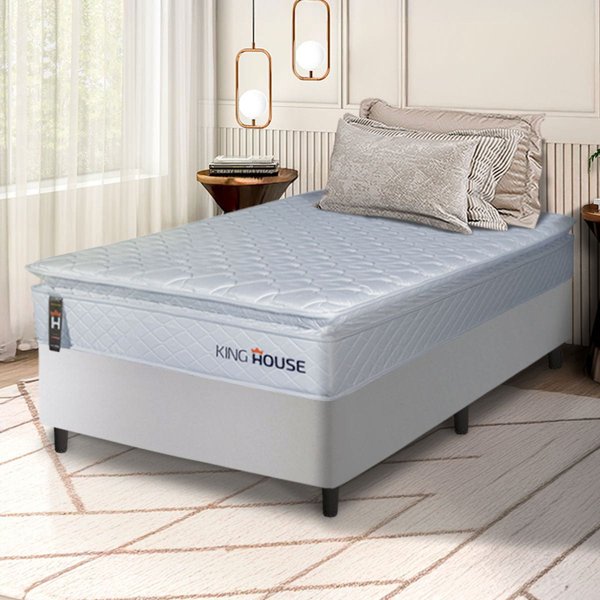Cama Box Luanda Espuma D28 Solteiro 96x203 Branco King House