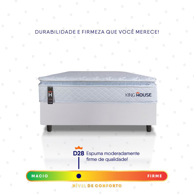 Cama Box Luanda Espuma D28 Solteiro 96x203 Branco King House