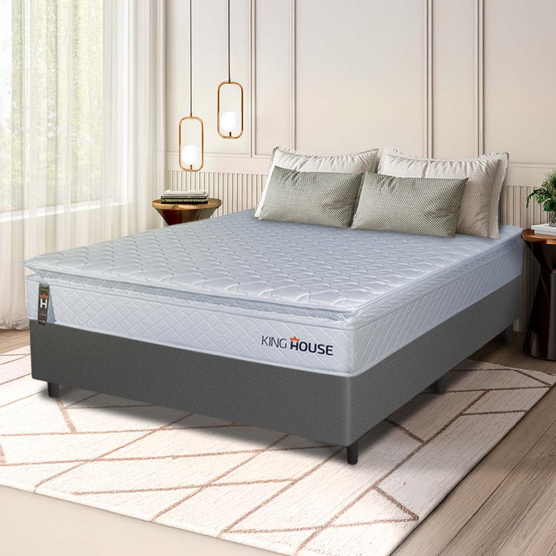 Cama Box Luanda Espuma D28 Viúva 128x188 Cinza King House