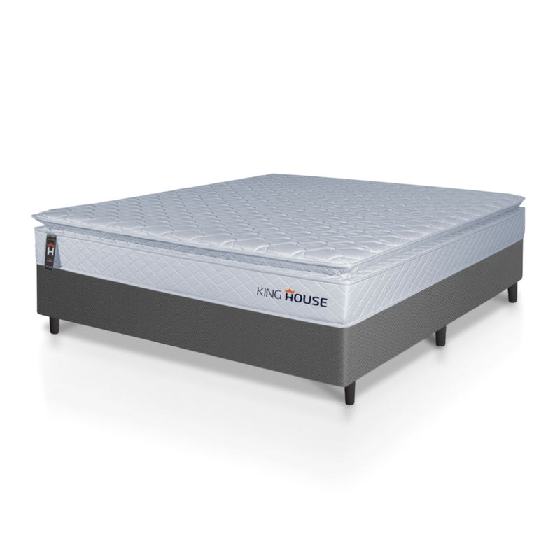 Cama Box Luanda Espuma D28 Viúva 128x188 Cinza King House