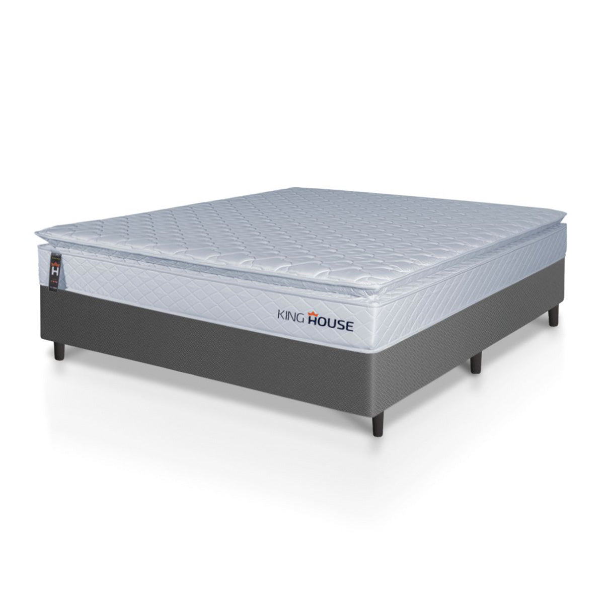 Cama Box Luanda Espuma D28 Casal 138x188 Cinza King House