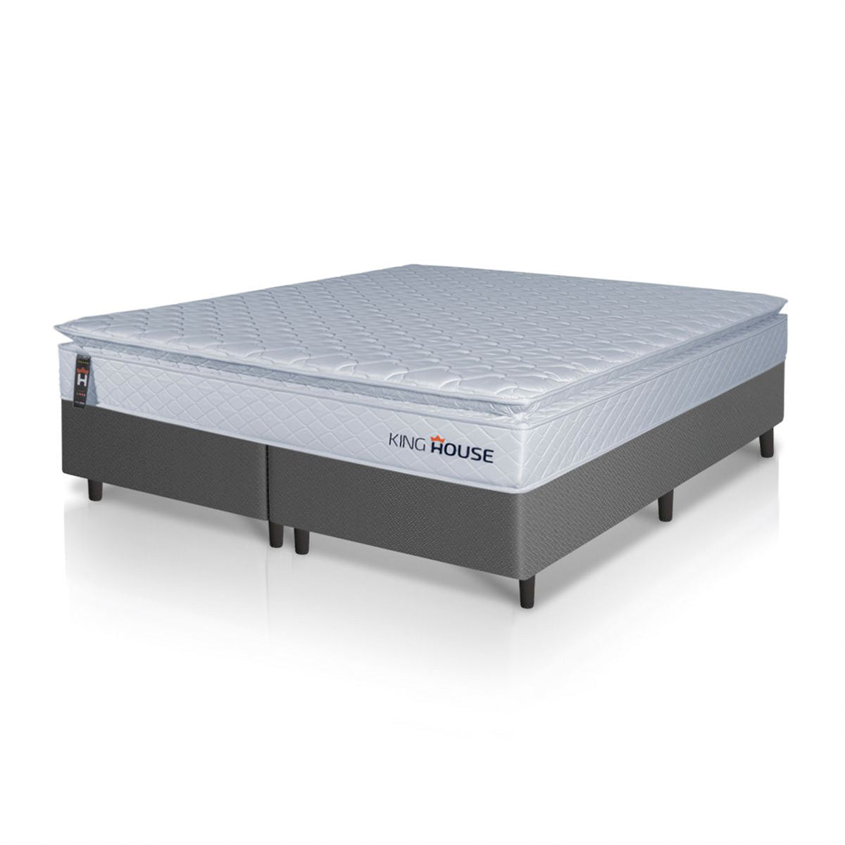 Cama Box Luanda Espuma D28 Queen 158x198 Cinza King House