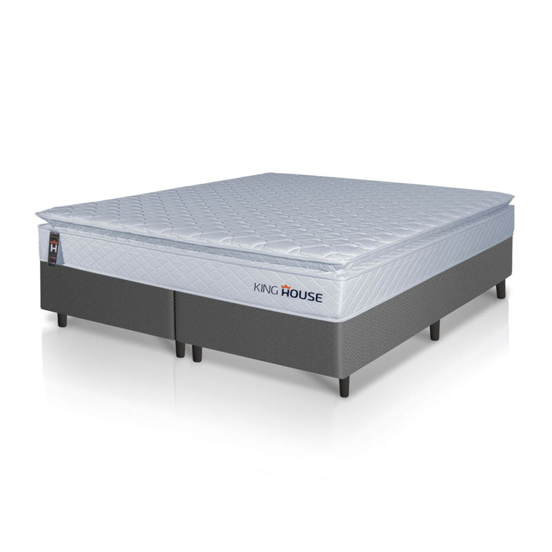 Cama Box Luanda Espuma D28 Queen 158x198 Cinza King House