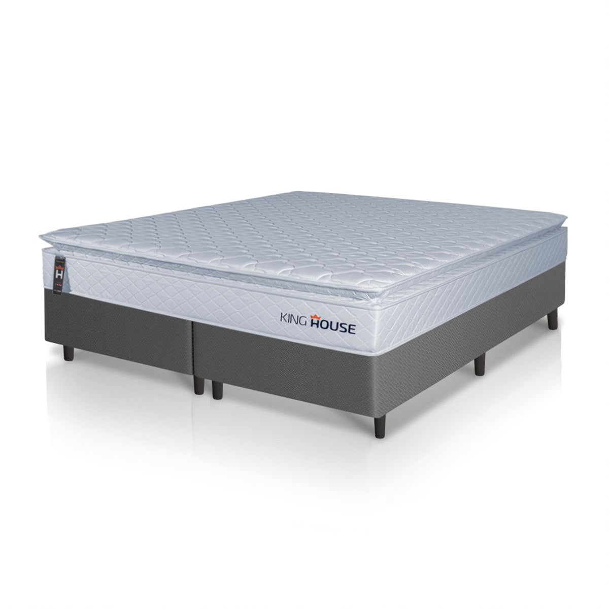Cama Box Luanda Espuma D28 King 193x203 Cinza King House