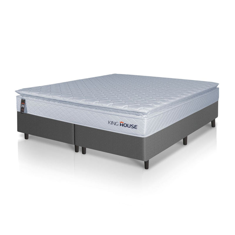 Cama Box Luanda Espuma D28 King 193x203 Cinza King House