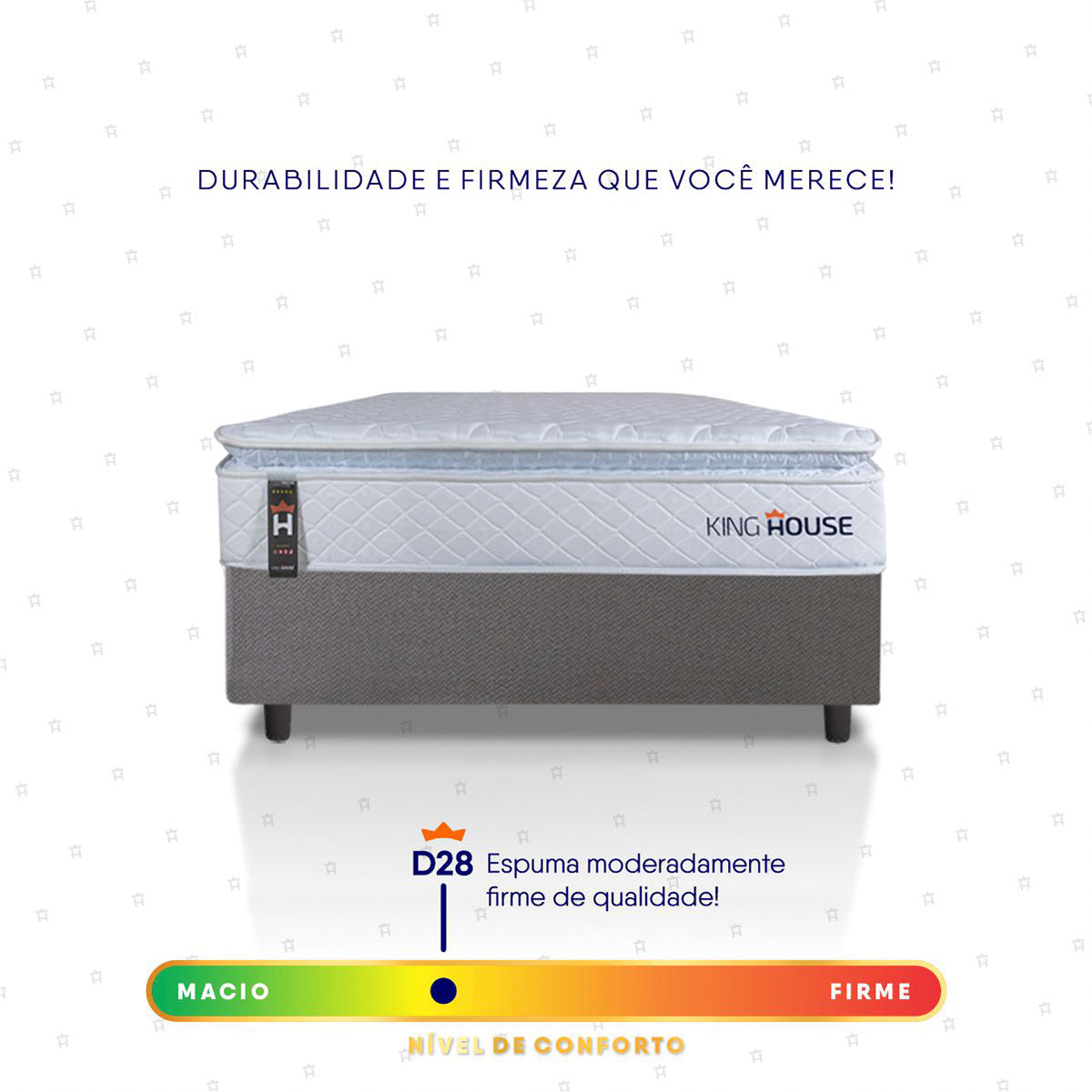 Cama Box Luanda Espuma D28 Solteiro 88x188 Cinza King House