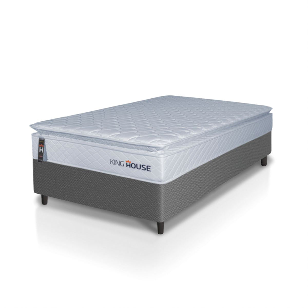 Cama Box Luanda Espuma D28 Solteiro 88x188 Cinza King House