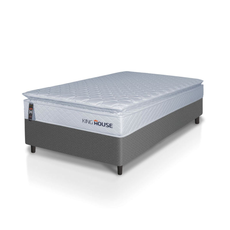 Cama Box Luanda Espuma D28 Solteiro 88x188 Cinza King House