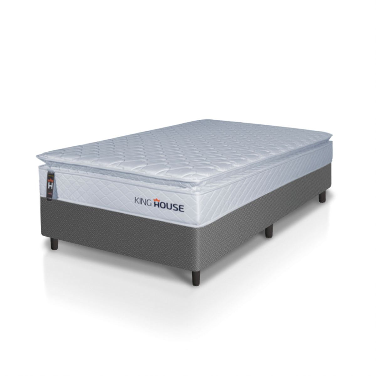 Cama Box Luanda Espuma D28 Solteirão 96x203 Cinza King House