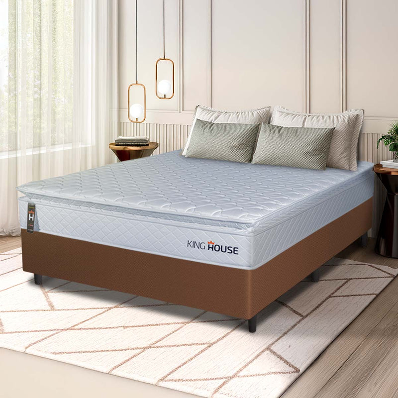 Cama Box Luanda Espuma D28 Viúva 128x188 Marrom King House