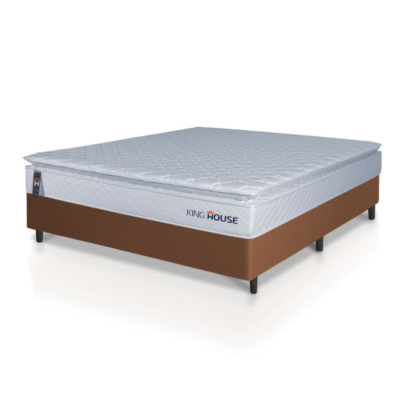 Cama Box Luanda Espuma D28 Viúva 128x188 Marrom King House