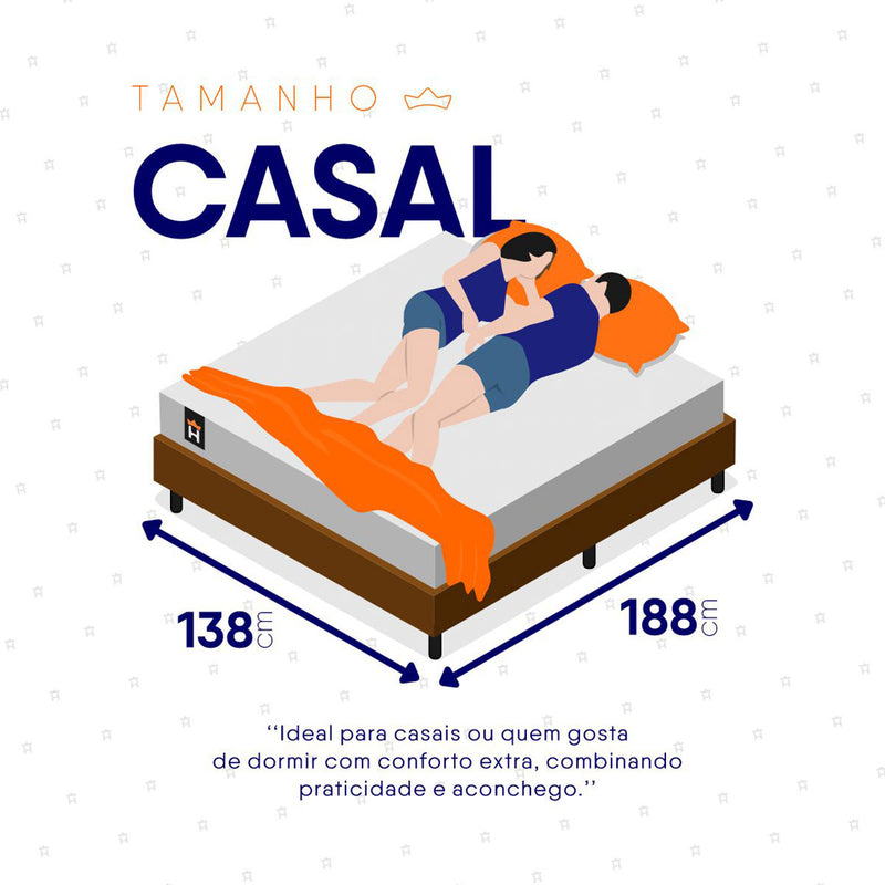 Cama Box Luanda Espuma D28 Casal 138x188 Marrom King House
