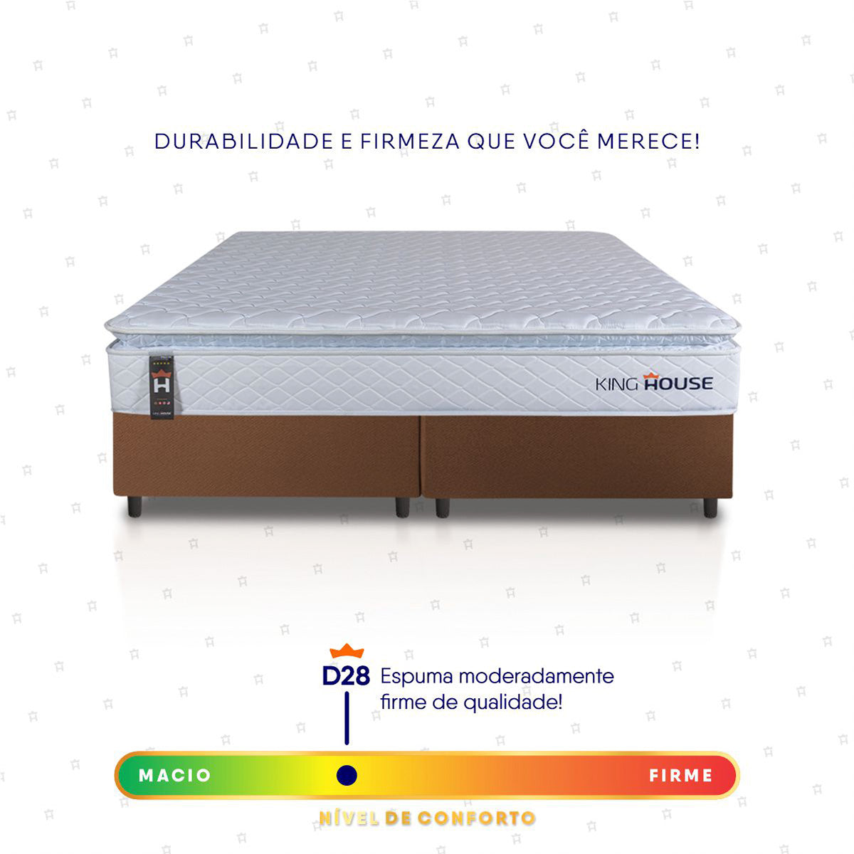 Cama Box Luanda Espuma D28 Queen 158x198 Marrom King House