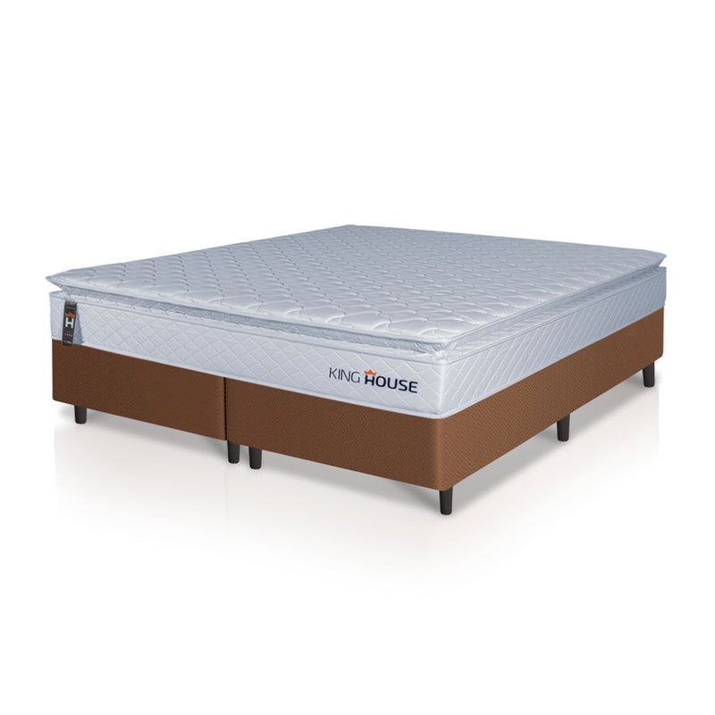 Cama Box Luanda Espuma D28 Queen 158x198 Marrom King House