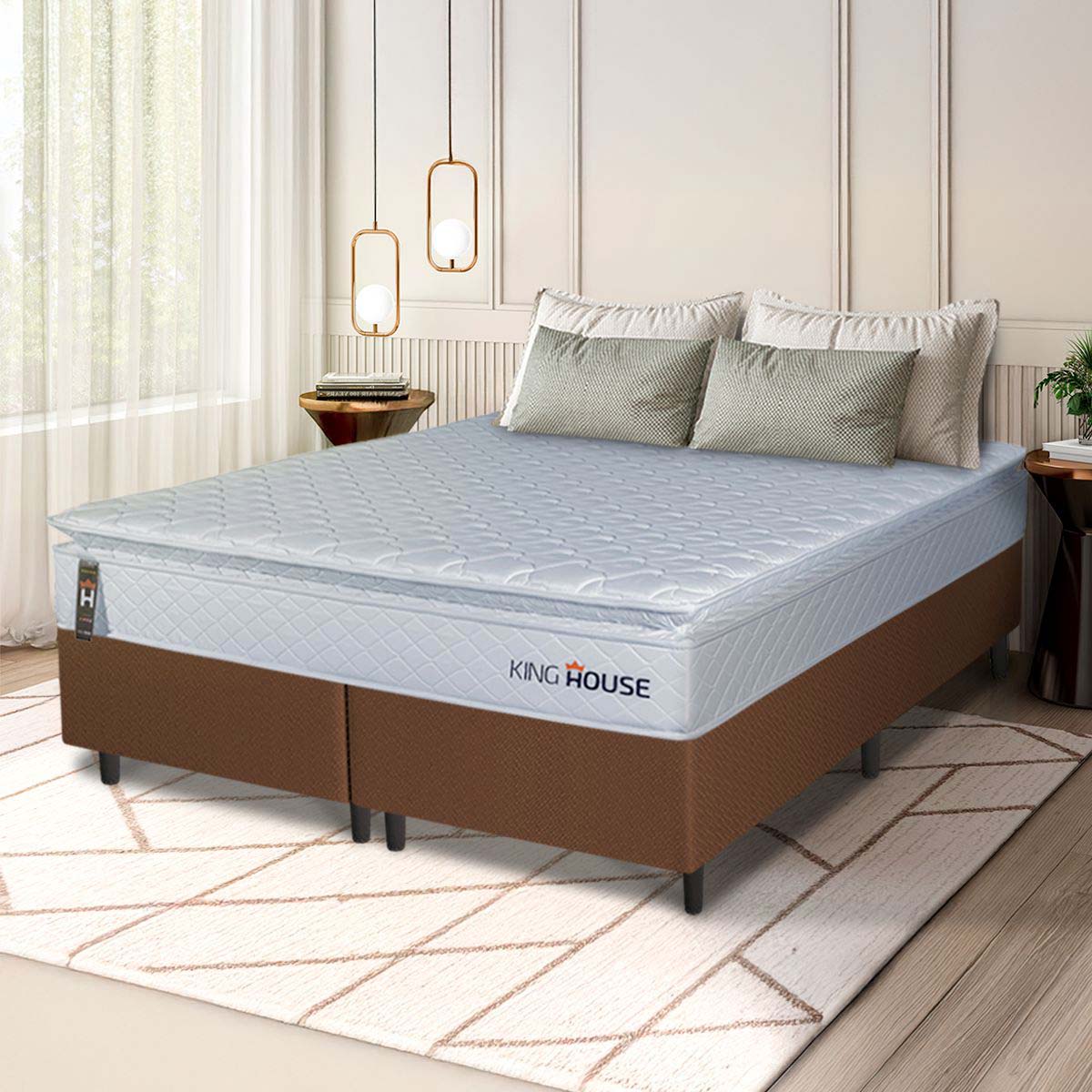 Cama Box Luanda Espuma D28 King 193x203 Marrom King House