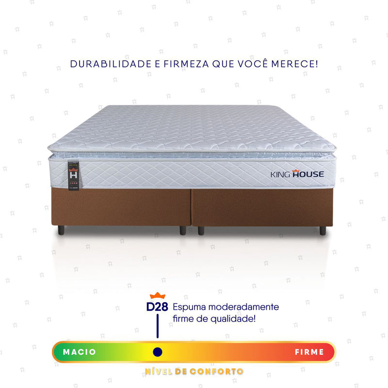 Cama Box Luanda Espuma D28 King 193x203 Marrom King House