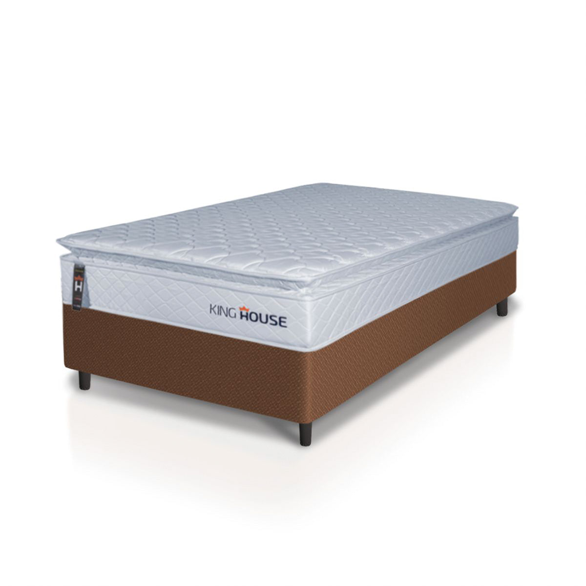 Cama Box Luanda Espuma D28 Solteiro 88x188 Marrom King House