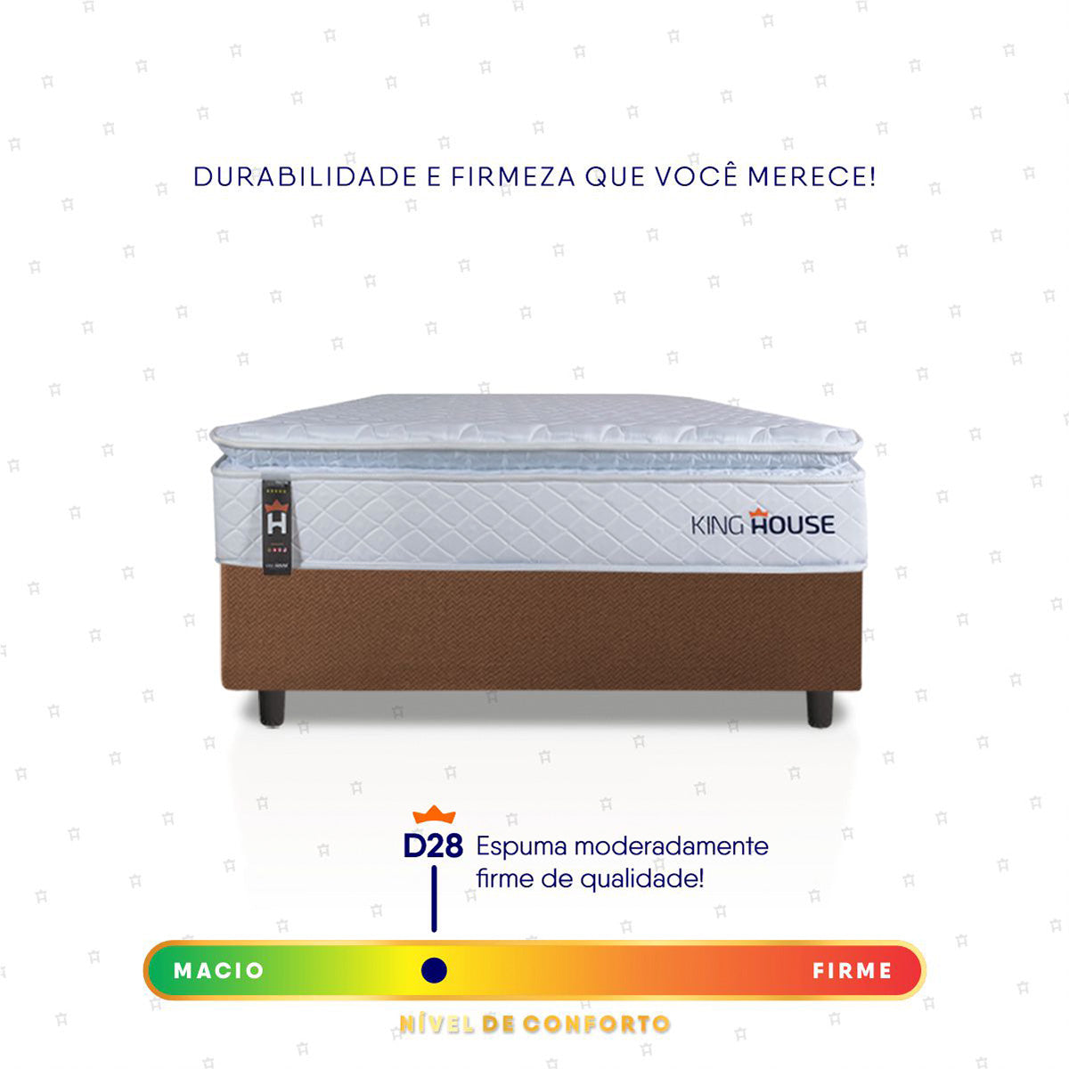 Cama Box Luanda Espuma D28 Solteiro 96x203 Marrom King House