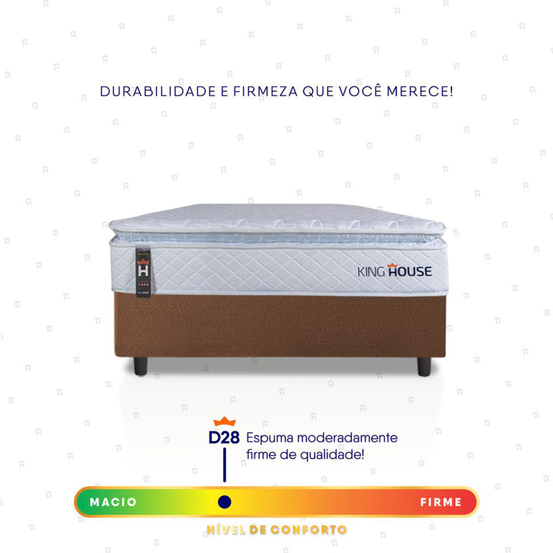 Cama Box Luanda Espuma D28 Solteiro 96x203 Marrom King House