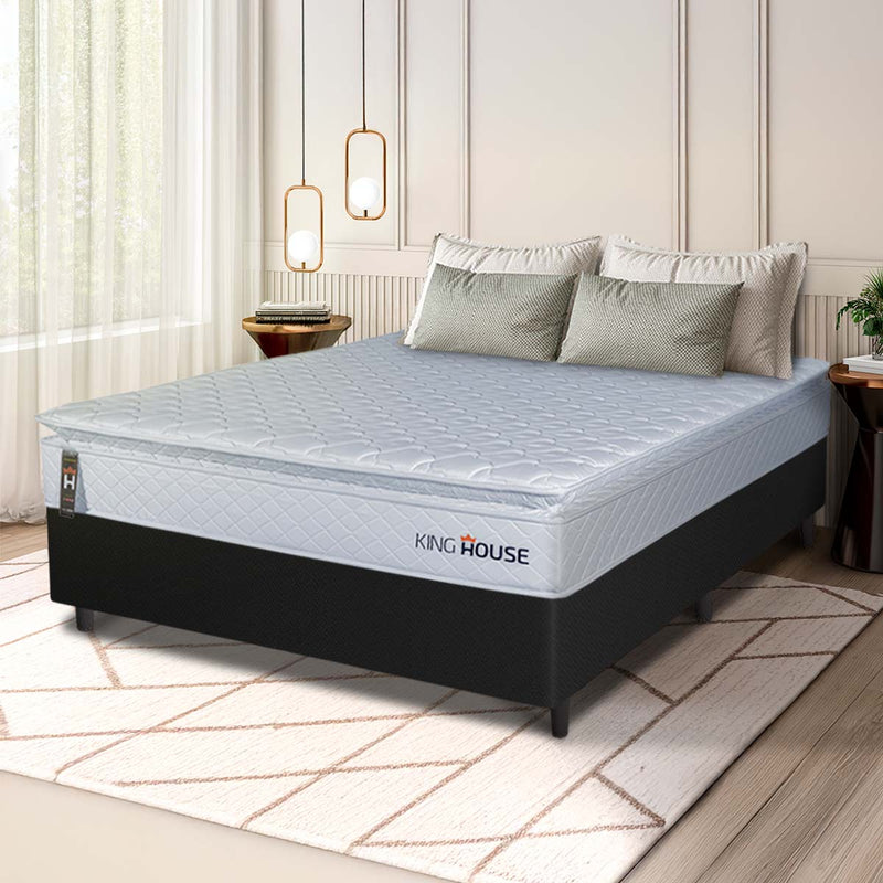 Cama Box Luanda Espuma D28 Viúva 128x188 Preto King House